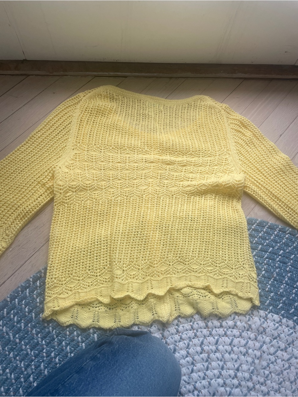 Sundance Pale Yellow Crochet Button-Up Cardigan - Picture 2 of 3